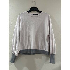 Seventy Venezya womens wool cashmere sweater crew neck puff sleeve size Medium